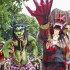 Maskierte Tänzer auf Bali zum Neujahrsfest